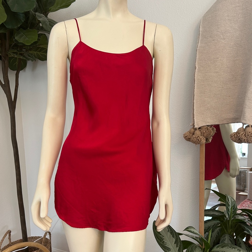 ❤️ Vintage 100% Silk 90s Victoria’s Secret Red Slip - Small